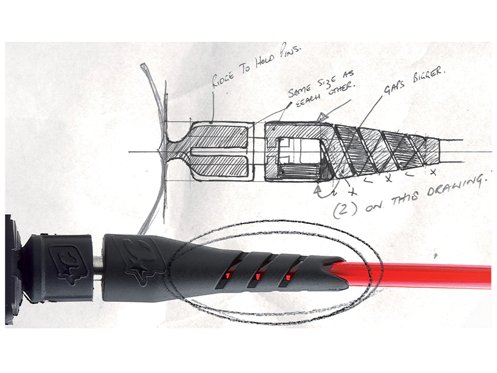 Drawing of a surfboard leash