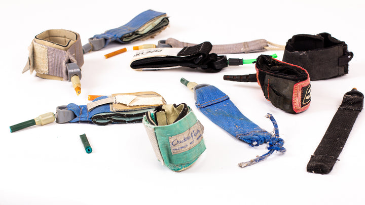 various historical surf leashes