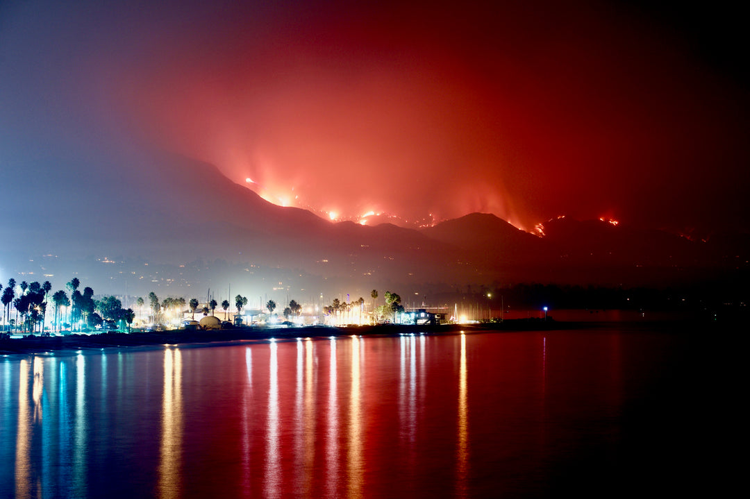 Picture of california wildfires at night
