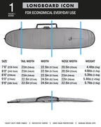 Longboard Icon : Black Silver - 8'6