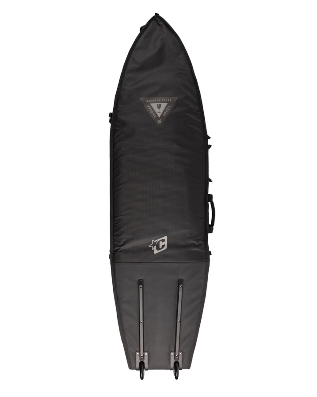 Shortboard Triple Wheely : Black Silver - 6'7