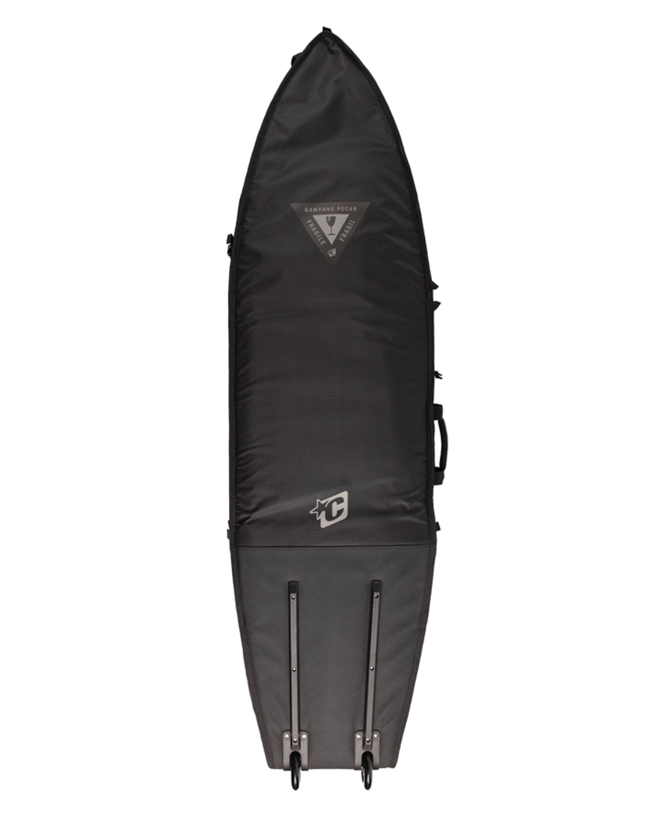 Shortboard Triple Wheely : Black Silver - 6'7