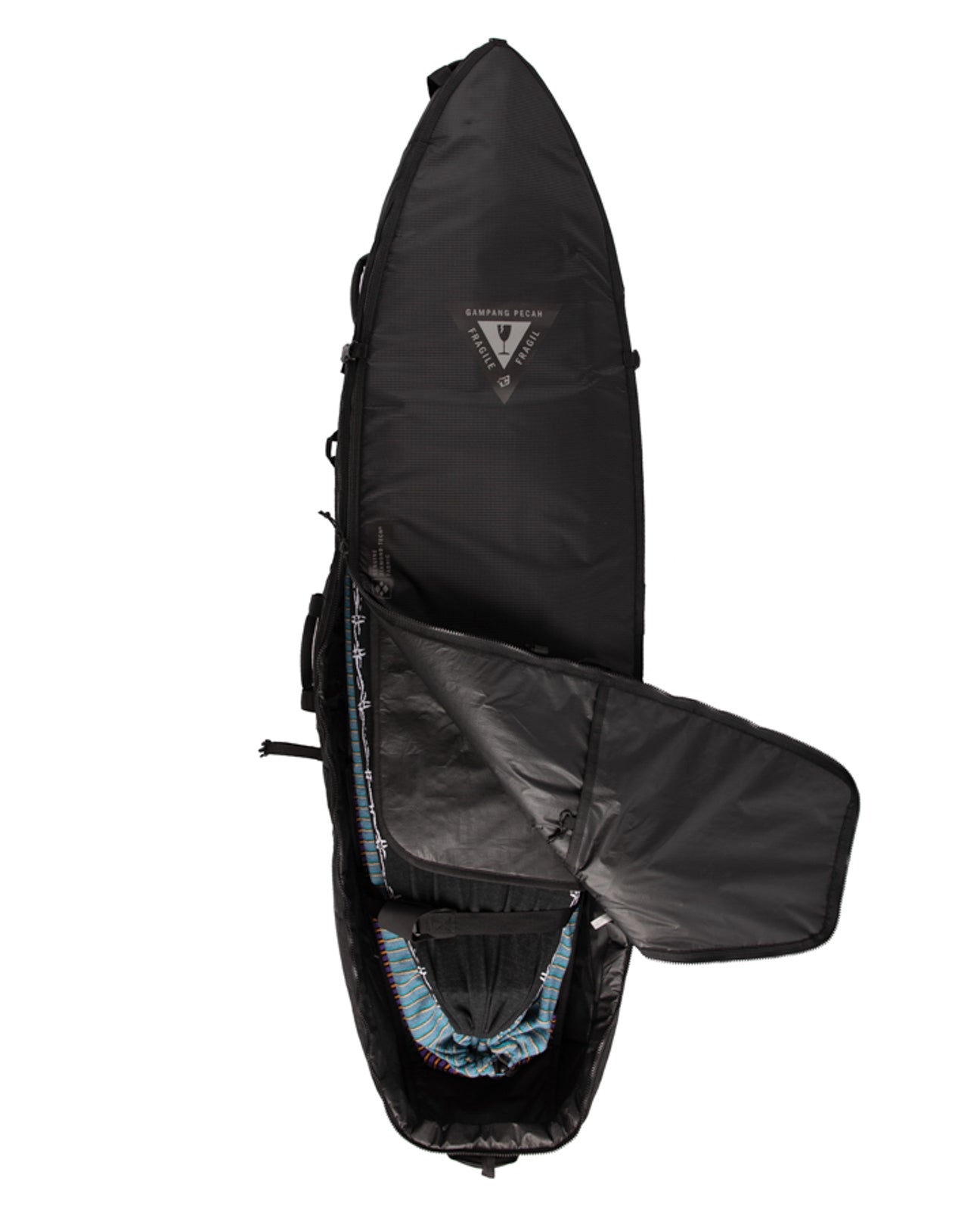 Shortboard Triple Wheely : Black Silver - 6'3