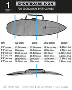 Shortboard Icon : Silver Black - 5'8