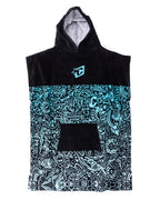 Grom Poncho : Fluro Blue Fade Black - Small