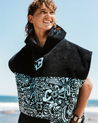 Grom Poncho : Fluro Blue Fade Black - Small